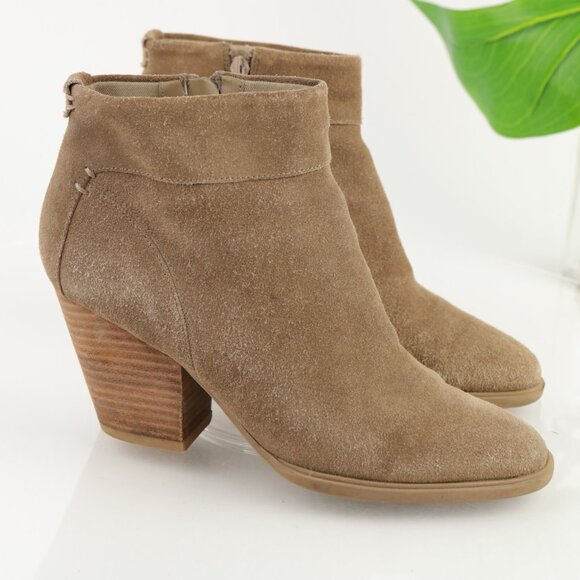 Steve Madden Womens Faander Boot Size 8.5 Tan Taupe Suede Block Heel Bootie - Picture 11 of 11